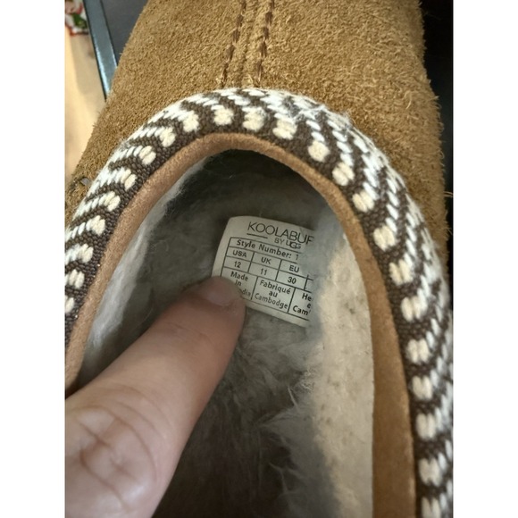 Koolaburra by UGG Girls Size 12 slipper chestnut suede embroidered braided - Picture 2 of 4